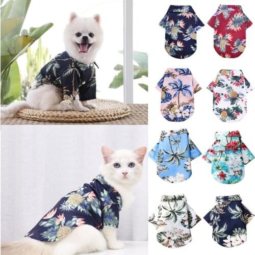 Hawaiian Style Dog Clothes French Bulldog Pet Clothes Summer Pet Clothing for Small Medium Dogs Puppy Chihuahua Ropa Perro Pug