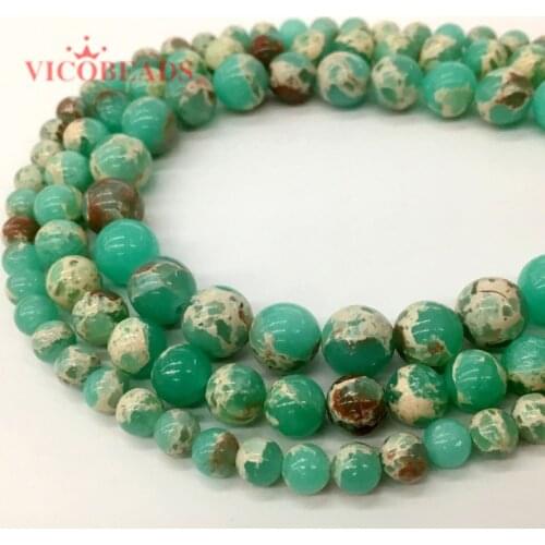 Wholesale Green Snakeskin Natural Stone Round Beads For jewelry Making 6 8 10 mm DIY Bracelet Necklace Material Strand 15