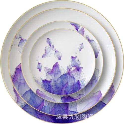 Simple and creative Phnom Penh ceramic plate for household western food, steak plate, spaghetti plate, national style tableware