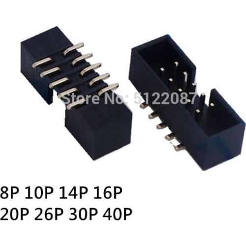 10pcs SMT 2.54MM pitch MALE SOCKET straight idc box headers PCB CONNECTOR DOUBLE ROW SMD 8P 10P 14P16P 20P 26P DC3-10P HEADER