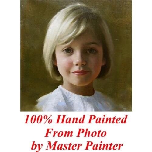 Hand Painted Custom Portrait oil painting from photo individual portraits couples lover family kids photos wall art Gift