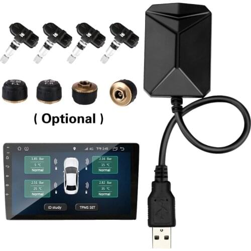 Wireless Transmission TPMS Android Navigation Alarm System With 4 Sensors USB Android Car TPMS Tire Pressure Monitoring System