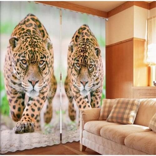 Tiger Curtains Luxury Blackout 3D Window Curtains For Living Room Bedroom Drapes Cortinas Rideaux Customized size Cushions cover
