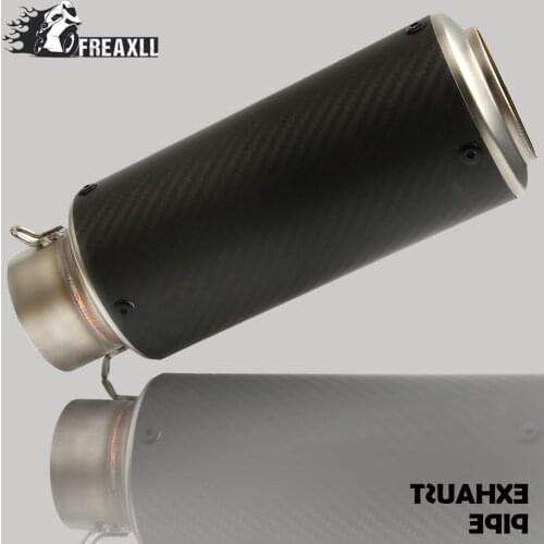 Universal 61MM Motorcycle Exhaust Pipe With Muffler Moto Pit Bike Pot Escape For bmw s1000r f800r mv agusta benelli 600 honda