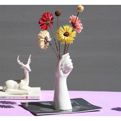 Home Decor Office Decor Vase White Handmade Creative Flower Arrangement Holding Vases Crafts Ceramics Handicraft Furnishings