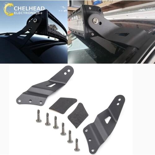 Upper Windshield Mount LED Light Bar Bracket for Chevy Chevrolet Silverado Tahoe Suburban GMC Sierra Yuko 52" Curved Light Bar