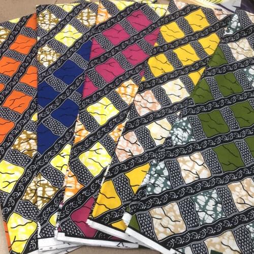 High Quality African Real Wax prints Guaranteed Veritable Ankara wax Fabric 100% Cotton Nigeria Ghana Style design 6 yards F-458