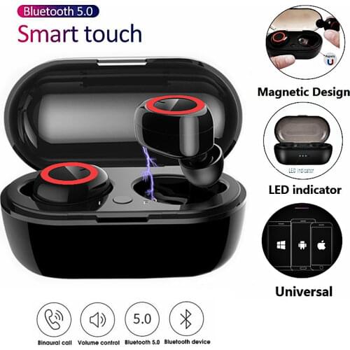 Y50 Bluetooth 5.0 Earbuds TWS Wireless Headphones Sport Sweatproof Earphones 3D Stereo Gaming Headsets with Mic Charging Box