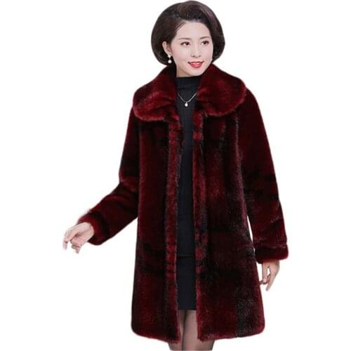 European Fashion Shaggy Coat Ladies Fur Parkas Large Size Top Women Clothing Imitation Mink Fur Long Outerwear Warm High Quality