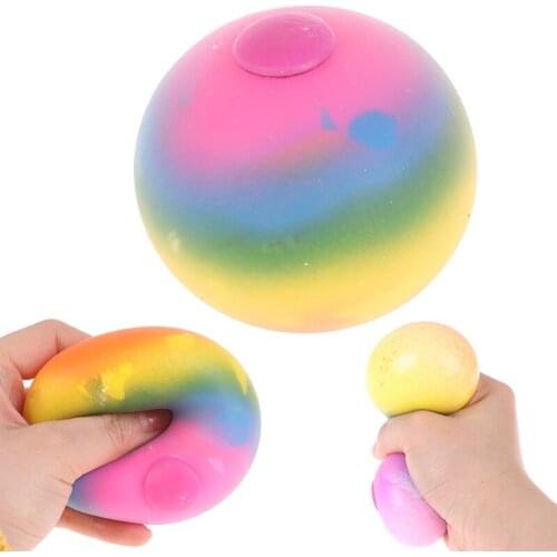 1PC Stress Relief Toys New 7cm Stress Balls Rainbow Colorful Balls for Kids Adults