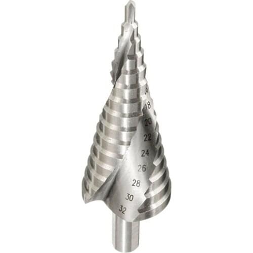 1 Piece of 4-32mm Triangular Shank Spiral Groove Step Drill Step Drill Pagoda Drill Multi-Function Drill Bit