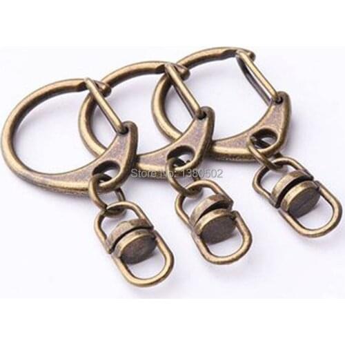 10PCS/lot Bronze color D ring size Key ring Swivel Clasp Snap Hook for Lanyard Decoration accessories