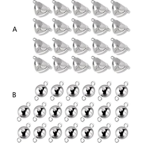 20pcs Cross Chain Necklace Pendant Beads Charms Pearl Bracelet Link Magnet Clasp Jewelry Crafting Findings Accessories