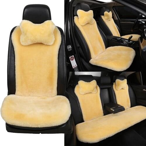 OGLAND Luxury Authentic Natural Fur Sheepskin Car Seat Covers for Universal Car Seat Cushion Accessories Automobiles Parts