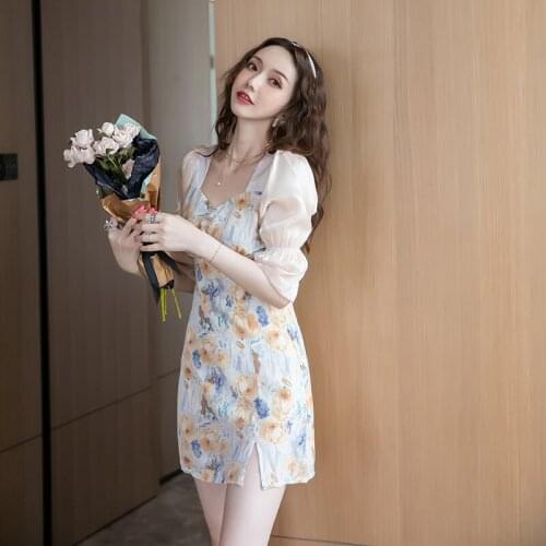 COIGARSAM Women one-piece dress korean Dresses Pink Blue Brief 619