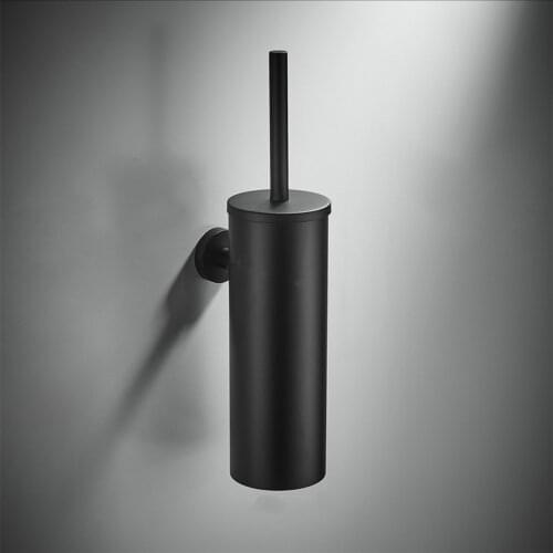 Toilet Brush Holder Brushed Nickel/Black Stainless Steel Wall Mounted Bathroom New-Style Toilet Scrub Cleaning Brush Holder