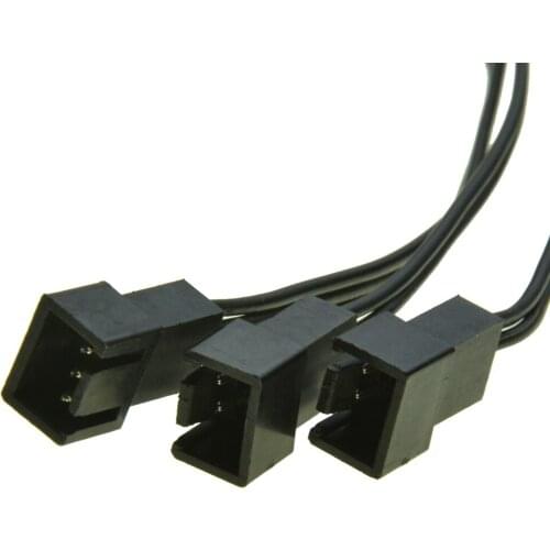 12V 1 to 3 ways 3Pin Fan PWM Power supply Extension Cable Y Splitter Cooler Port Multiplier Computer Chassis Cooling 22AWG