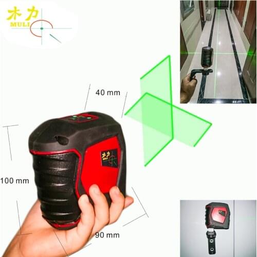 Muli Mili18 Super Green 2 Line Laser Spirit Level High Brightness Wall Screed Automatic Horizontal Self-Sloping Small Portable