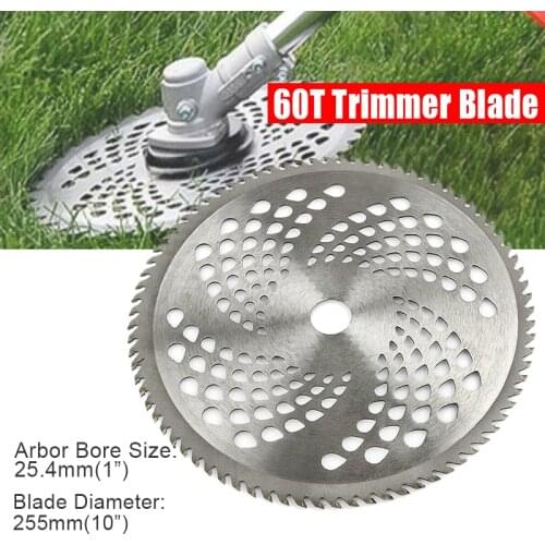Durable Sharp 10 Inch Carbide Trimmer Blade 60T 60 Teeth Lawn Mower Grass Eater Trimmer Head Brush Cutter Weeds Blade Knife