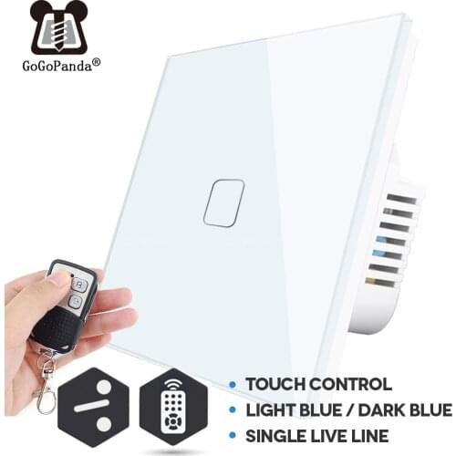 EU 2 Way Remote Wall Light Controler Smart Home Automation Touch Switch Switch Waterproof and Fireproof 1 G 2 Gang 3 Gang