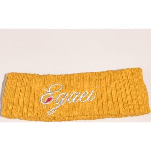 KENSHELLEY New Arrival Knitted Women Headband Solid Colorful Embroidery Hair Accessory Outdoor Sweatband For Women