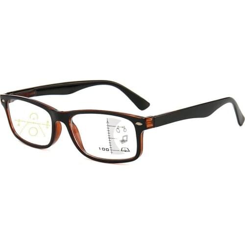New Reading Glasses Progressive Multifocal Bifocal Women Men Magnifying Presbyopic Glasses Anti Blue Light Square Multi Layers