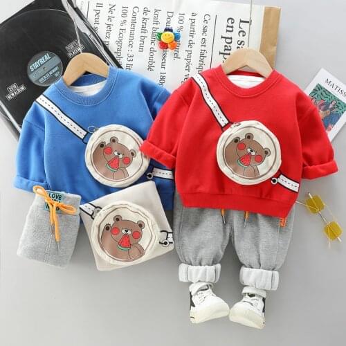 0-5 Year Spring Autumn Boy Girl Clothing Set 2021 New Fashion Active Solid Top+Pant Kid Children Baby Toddler Boy Girl Clothing