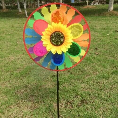 Sunflower Rainbow Windmill Windsocks Whirligig Wheel for Garden Park Home Yard Decoration Kids Outdoor Outing Toy for Kids