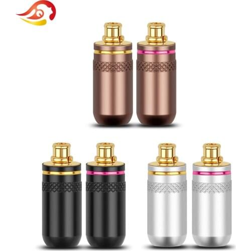 QYFANG MMCX Pin Audio Jack Gold & Pink Ring Earphone Plug Wire Connector Metal Adapter For W60 W80 SE846 SE525 Series Headphone