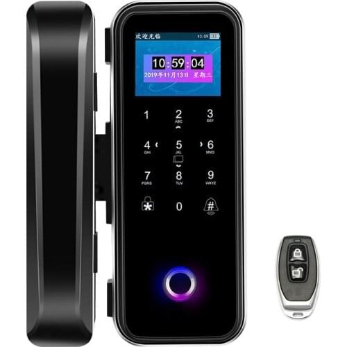 Tuya APP WiFi Remote Control Smart Fingerprint lock with IC card password for home office or frameless glass wooden sliding door