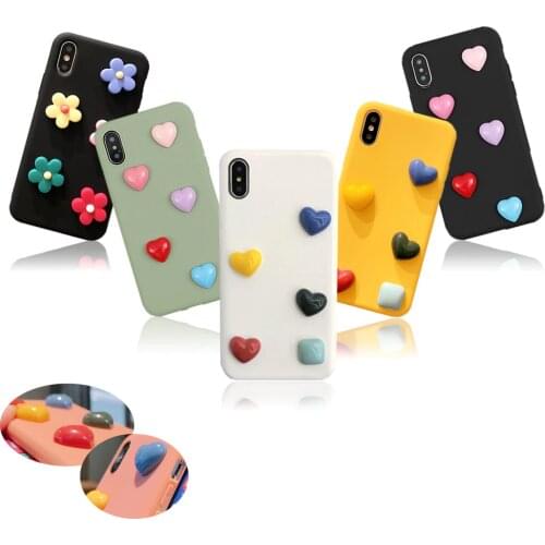 3D Heart Stylish Phone Case for Samsung Galaxy S10 Plus M10 A10 A20 A30 A40 A50 A70 S9 S8 J4 J6 A6 Note 9 8 Silicone Cover Capas