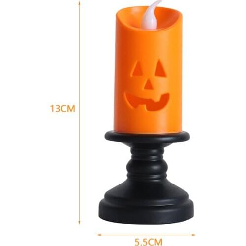 Halloween Candle LED Light Colorful Candlestick Table Top Decoration Pumpkin Party Happy Halloween Party Decor For Home Ornament