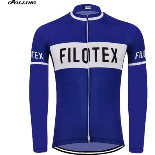 Thin / Winter Thermal Fleece Classical New Retro Blue Team Long Sleeves Cycling Jerseys Customized Orolling Maillot Multi Choose