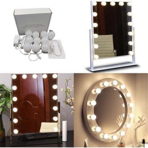 Makeup Mirror Light,vanity Mirror Light Bulbs Kit For Dressing Table With Dimmer And Power Supply Plug In, Mirror Not Included