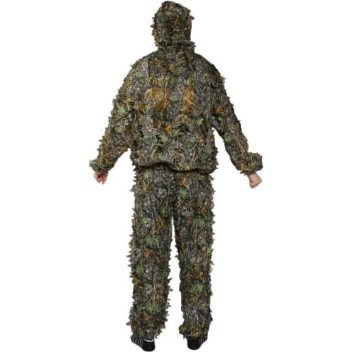1 Set Hunting Clothes 3D Leaf Coat Trousers Camouflage Outdoor Jungle Watch Bird 448D