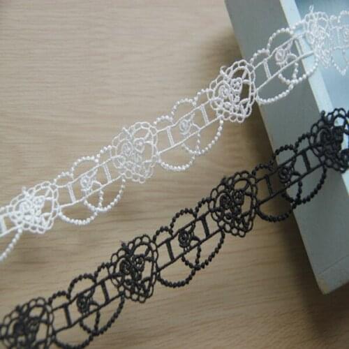 10Yards Water Soluble Silk Embroidery Rose Heart Curtain Lace Japanese Handmade Clothing Accessories Width 2cm YN600