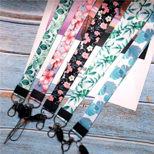 10pcs/lot Small Fresh Leaves Neck Strap Lanyards for keys ID Card Gym Mobile Phone Straps USB badge Holder DIY Phone Hang Rope