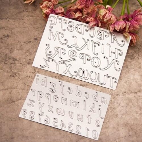 2pcs Metal letters number Cutting Dies Stencils for DIY Scrapbooking photo album Decorative Embossing DIY Paper Cards