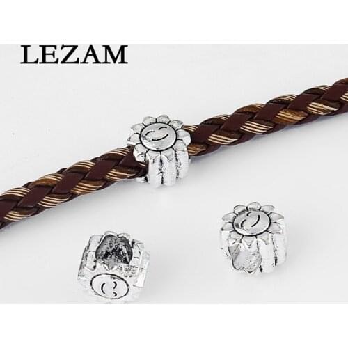 20pcs Antique Lucky Smile Sunflower Charms Beads Spacer For Diy Bracelet Necklace Earring Jewelry Findings Accessories