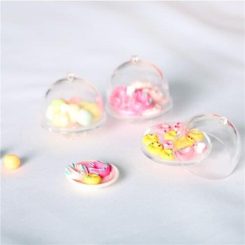 3pcs Dollhouse Donuts Transparent Plastic Cake Tray Miniature Food Play Model OB11 Creative Dolls Accessories