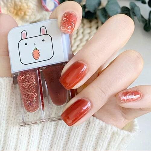 8ml Nail polish Dual-color Combination Sequins Quick-Drying Lasting Non-peelable Blue White Red Yellow Purple Nail Polish Set