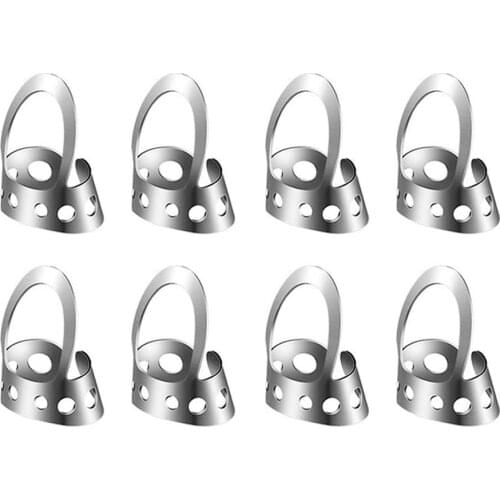 8pcs Open Design Adjustable Stainless Steel Fingerpicks Acoustic Guitar Banjo Finge Picks Stringed Musical Instrument Accessory