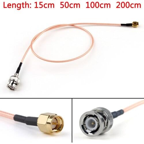 Areyourshop RG316 Cable BNC Male Plug To SMA Male Straight Crimp RG316 6ft Jumper Pigtail 15cm 50cm 100cm 50Ohm Wire Cable