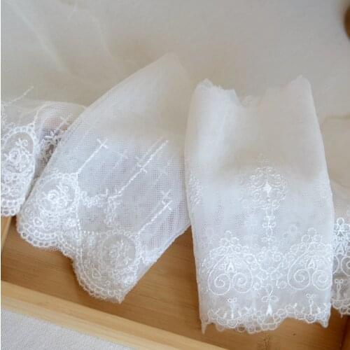 1 Meter White Water Soluble Lace Fabric Embroidered Lace Applique Trim Sewing Guipure Crafts Mesh Laces For Dress Bridal Gown