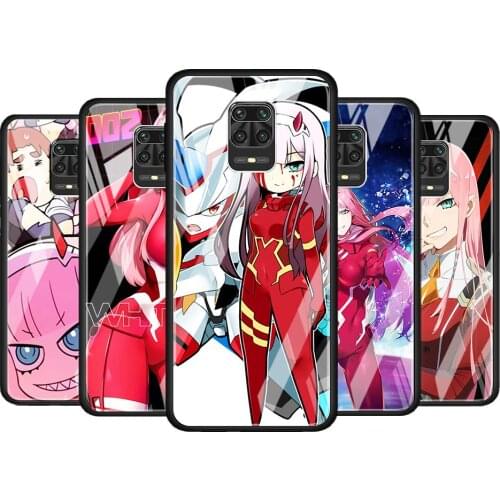 Darling in the franXX for Xiaomi Redmi Note 10 Pro Max 10S 9T 9S 9 8T 8 7 Pro 5G Luxury Tempered Glass Phone Case Cover