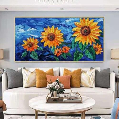 GATYZTORY 60*120cm Picture Coloring by numbers sunflower painting by number adults Decorative canvas paintings