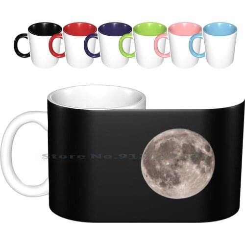 Harvest Moon Ceramic Mugs Coffee Cups Milk Tea Mug Moon Harvestmoon Night Star Stars Nikon Lunar Moonlight Nature Luna Fullmoon