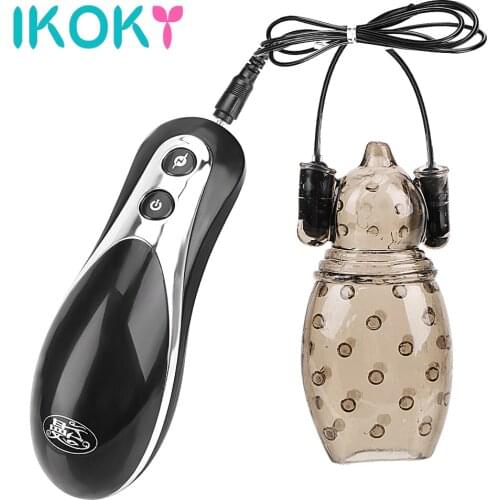 IKOKY Penis Vibrators Rechargeable Glans Trainer Massager Delay Ejaculation Sex Toy For Men Male Masturbator Sex Products