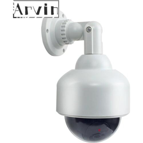 Round Ball Fake Dummy Camera Battery Powered 360 Degrees Rotatable Flashing LED Simulation Surveillance CCTV Security Monitor