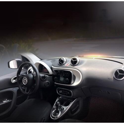 Car Reading Lamp Decorative Frame Warning Light Sticker For Smart Fortwo Forfour 453 Window Lift Panel Cover Accessories Styling
